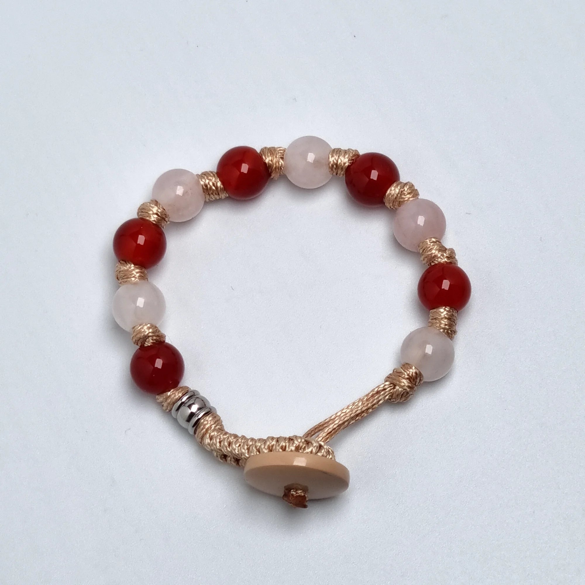 Bracciale NFC in pietre naturali - Cherry Glow