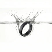 Anello in ceramica lucida "spazzolata" - Nero