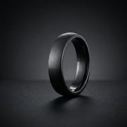 Anello in ceramica lucida "spazzolata" - Nero