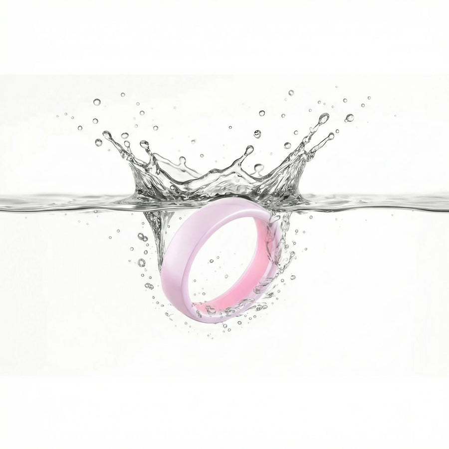 Anello in ceramica lucida - Rosa