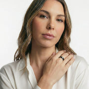 Anello in ceramica lucida - Nero