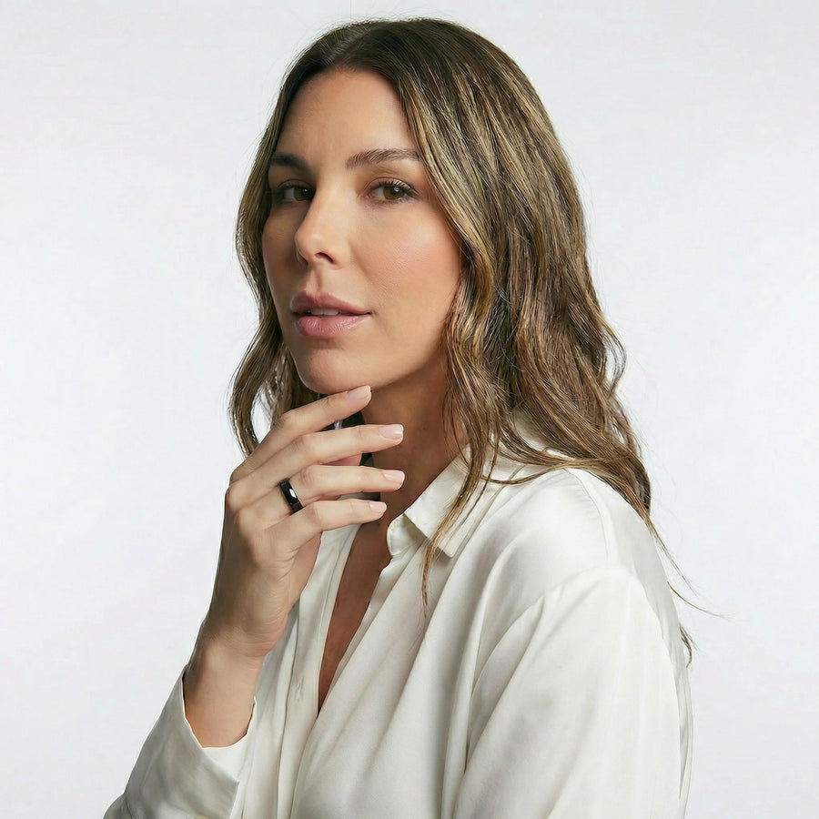 Anello in ceramica lucida - Nero