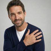 Anello in ceramica opaca "sabbiata" - Nero